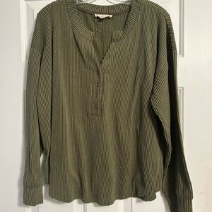 J.O.A. Olive Ribbed Knit Top